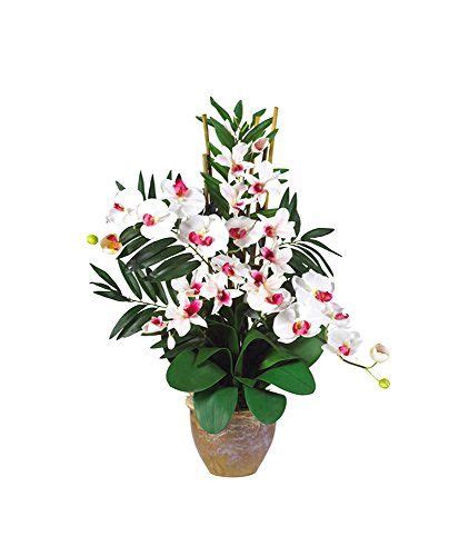 Nearly Natural Double Phaldendrobium Silk Flower Arrangement Whitewhite You Can Get More