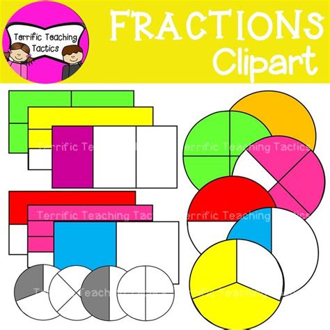 Fractions Clipart Worksheet For Teaching Fractions And Numbers To