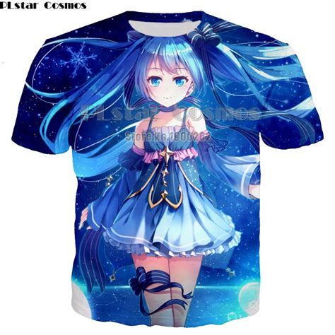 Plstar Cosmos Anime Vocaloid Hatsune Miku T Shirt 3d Print Shirt O Neck
