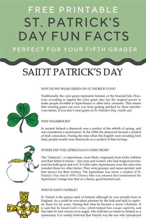 St Patricks Day Fun Facts Worksheet St Patrick