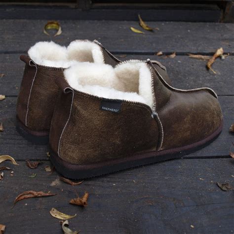 Mens Oiled Sheepskin Slippers By Idyll Home