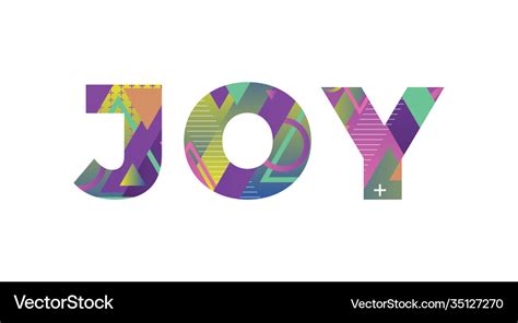 Joy Concept Retro Colorful Word Art Royalty Free Vector