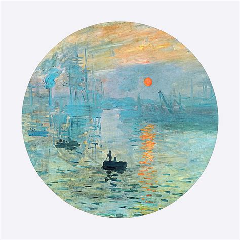 Impression Soleil Levant Circle Impression Sunrise Painting By Jj Art