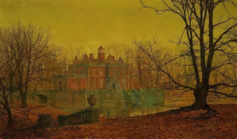 A Moated Yorkshire Home Drawing By John Atkinson Grimshaw English