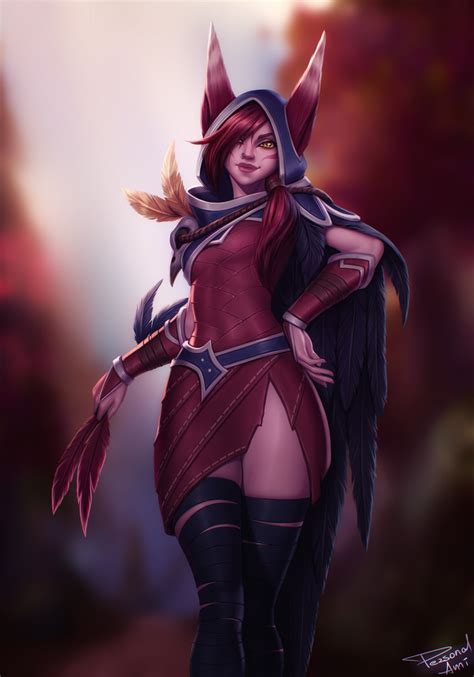 Xayah By Personalami On Deviantart Lol League Of Legends League Of
