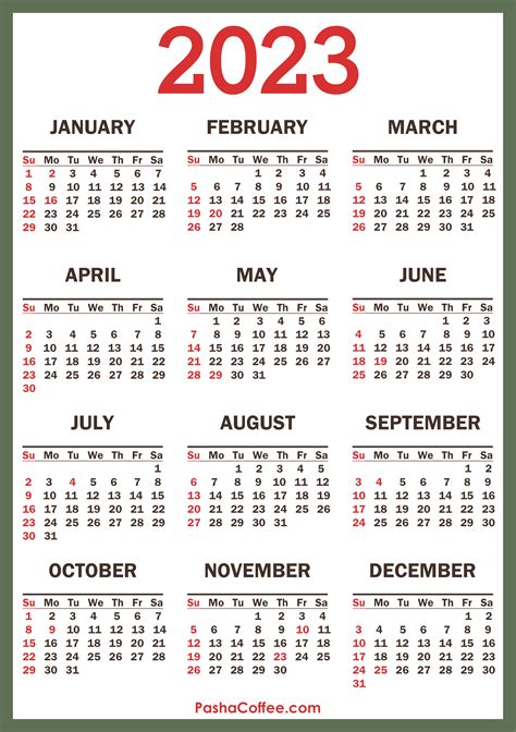 Papertraildesign 2023 Calendar Printable Calendar 2023