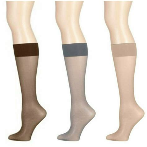 mighty hugs 12 women nylon sheer knee highs sock stocking wholesale hosiery one size color