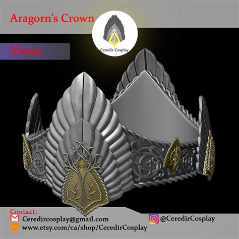 3d File Aragorn Crown King Elessar Crown Return Of The King 3d Digital