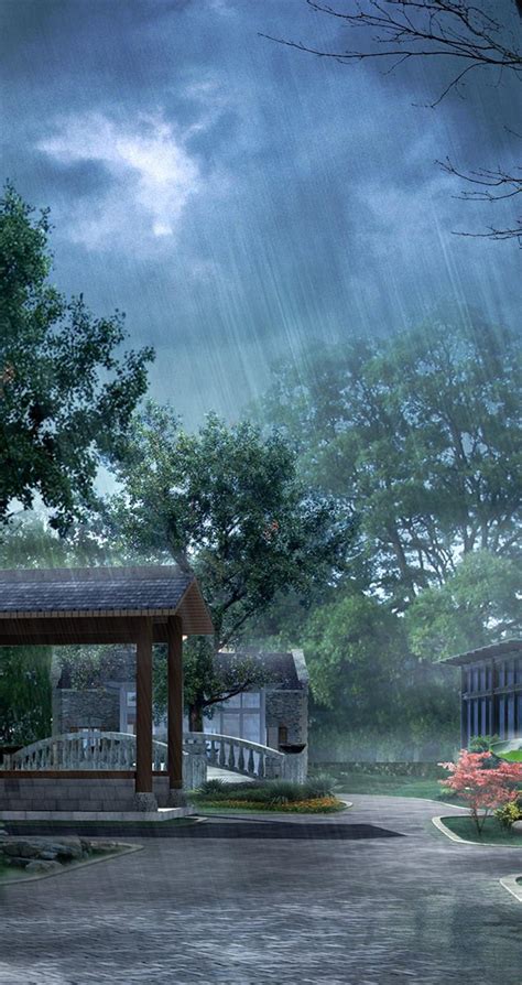 Rainy Day In Japan 3d Wallpaper