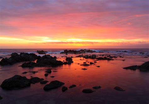 Dramatic Sunset At Asilomar State Beach Monterey California Usa
