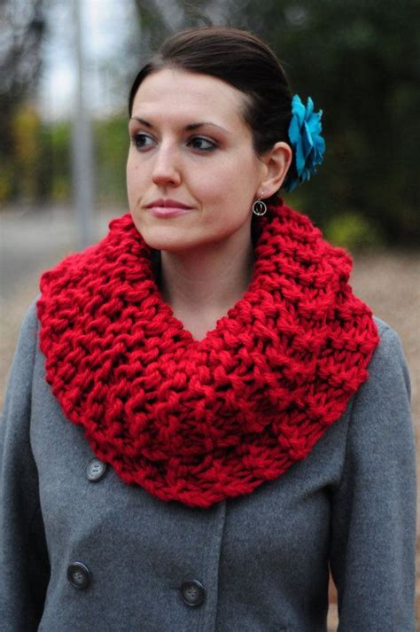 Outlander Cowl Hand Knit Cowl Red Cowl Snood Scarf Gift Etsy Canada
