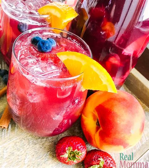 Berry Peach Sparkling Sangria Real Momma