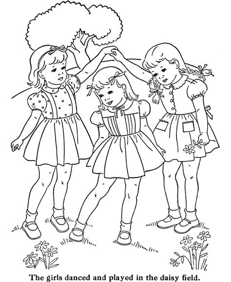 Bluebonkers Girl Coloring Pages Little Girls Play Free Printable