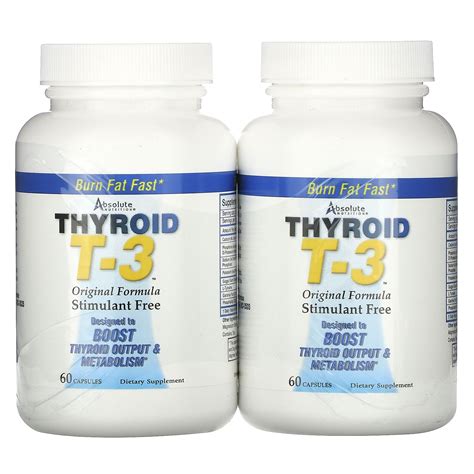 Absolute Nutrition Thyroid T 3 Original Formula 2 Bottles 60