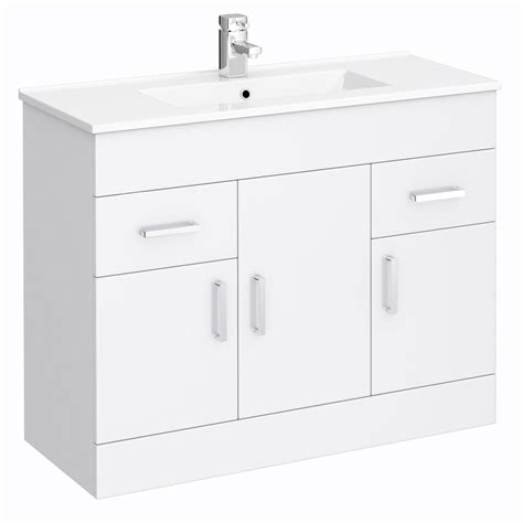 Porcelanosa group's l'antic colonial, gamadecor, and krion companies offer a wide variety of bathroom cabinetry. Turin High Gloss White Vanity Unit Bathroom Suite W1500 x ...
