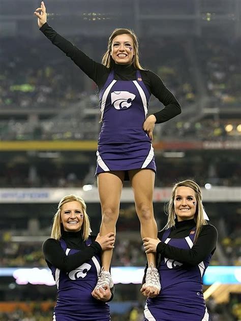 Kansas State Cheerleaders Rocking Their Purple Paperblog Cheerleading Kansas State
