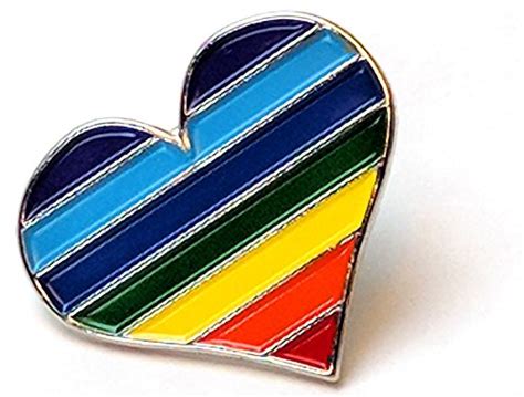 Heart Pin LGBT Gay Pride Flag For Lapels Bags And Clothes GoBeBi