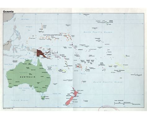 Large Political Map Of Australia And Oceania With Capitals 1997 Images