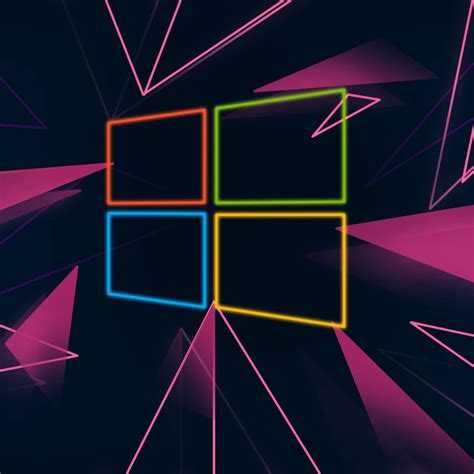 1080x1080 Resolution Windows 10 Neon Logo 1080x1080 Resolution