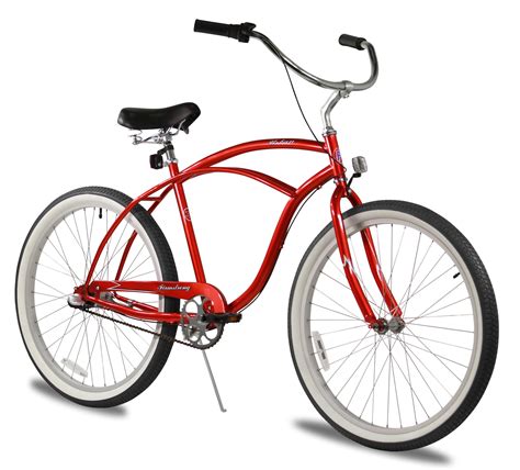 Firmstrong Urban Man Three Speed Beach Cruiser Bicycle 26 Inch Red On