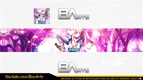 Anime Youtube Banner Psd Youtube Banner Free Psd Template Youtube