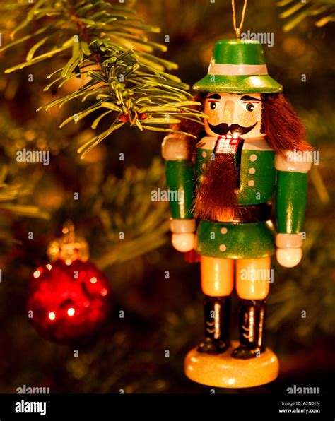 Nutcracker On Christmas Tree Stock Photo Alamy
