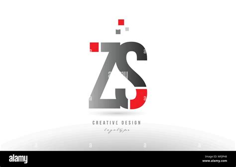 Red Grey Alphabet Letter Zs Z S Logo Combination Design Suitable For A
