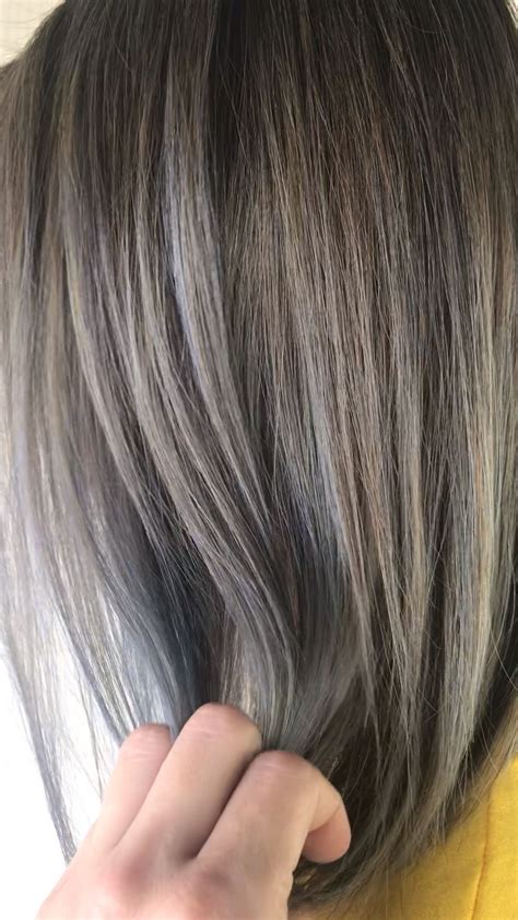 Check spelling or type a new query. Ash silver balayage on short Asian hair - Going Gray Hair 2020