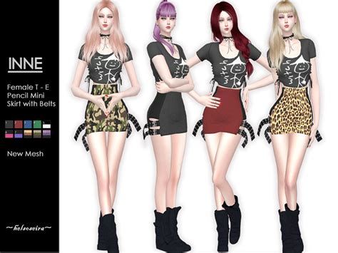 Inne Pencil Mini Skirt By Helsoseira At Tsr Sims 4 Updates