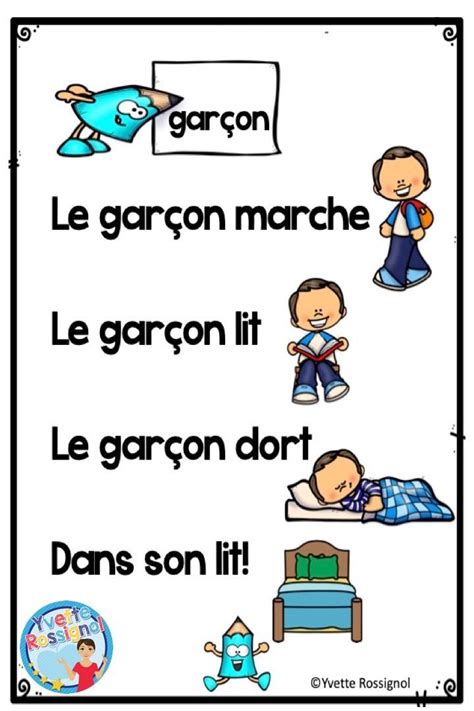 French Sight Words Pocket Chart Poems Poèmes Avec Mots Fréquents
