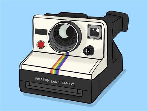 Vintage Polaroid Camera Drawing