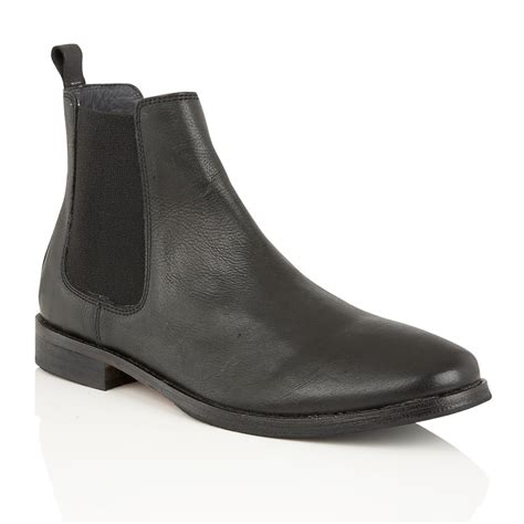 Buy Mens Frank Wright Omar Black Leather Chelsea Boots Online