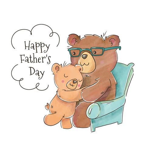 Cute Bear Dad With Son To Fathers Day 222162 Vector Art At Vecteezy
