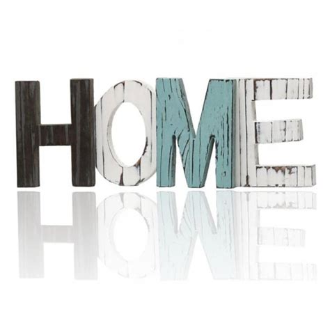 Rustic Wood Home Sign Decorative Wooden Block Word Signs Freestanding