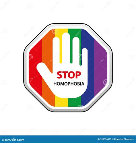 Rainbow Stop Sign Against Homophobia Stock Vector Illustration Of