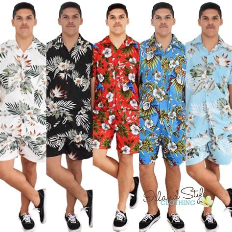 mens cotton cabana set bachelor party shirts island style clothing hawaiian outfit