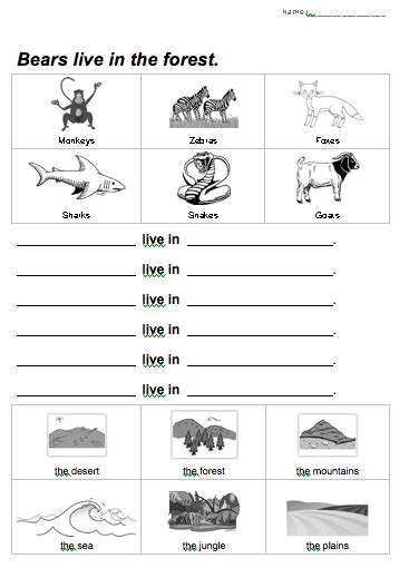 Animal Habitat Worksheet Worksheets For Kids Animal Habitats Animal