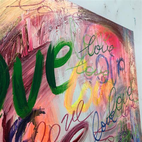 Large Abstract Love Painting On Canvas In Bright Colors Etsy
