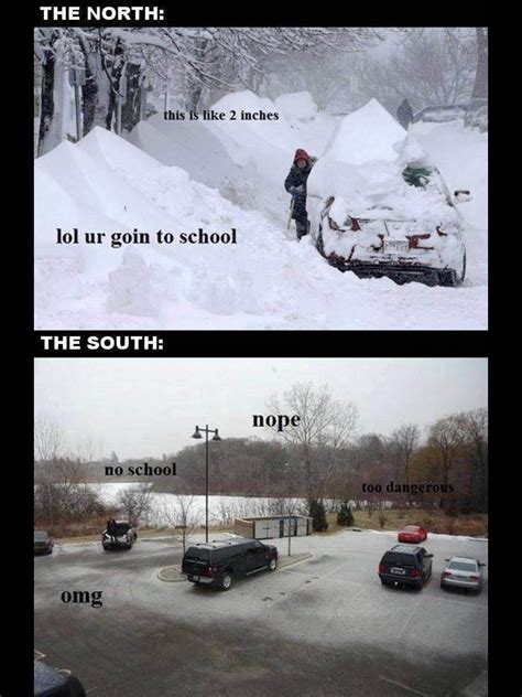 Winter In The North Vs The South North Vs South Down South True North