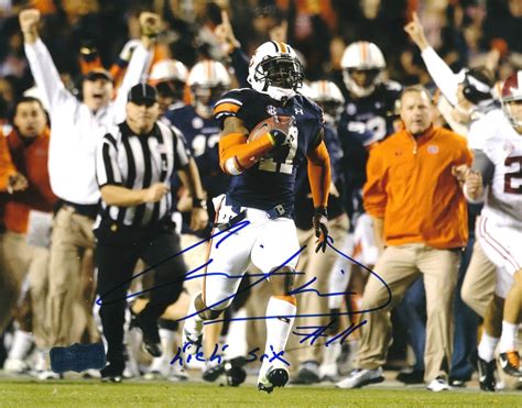 Is an american football coach and former player. Chris Davis Jr Signed Auburn 8x10 Photo Inscribed "Kick ...