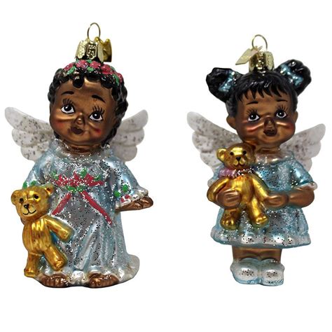 Baby Angels African American Xmas Ornaments Noble Gems Collection
