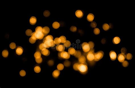 Abstract Background With Golden Bokeh For Overlay Layer Stock Image