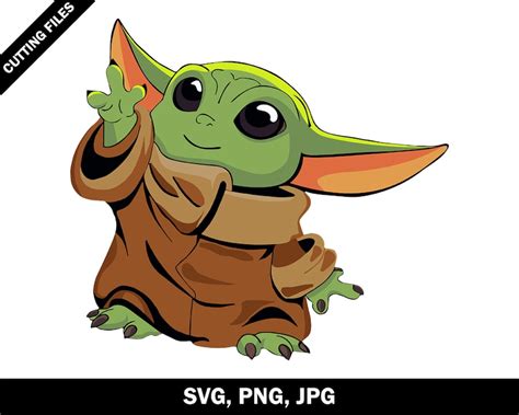 Baby Yoda Svg Star Wars Yoda Clipart Baby Alien Vector Yoda Etsy