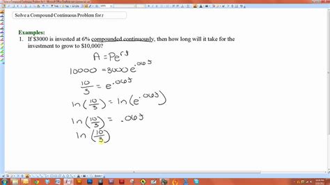 Solving Continuously Compounding Interest Formula For Time