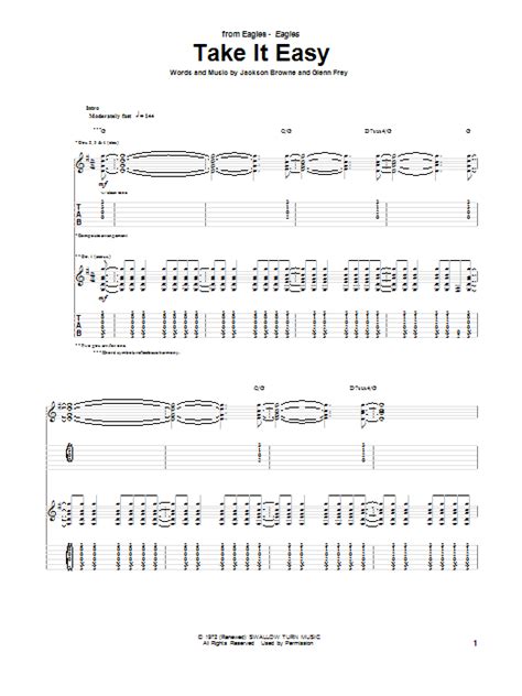 Take It Easy By Eagles Guitar Tab Guitar Instructor