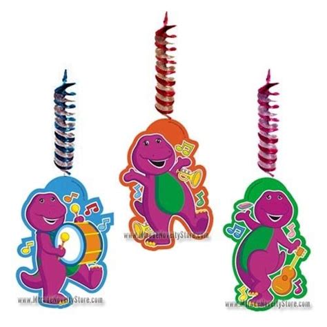 Barney Hanging Dangler 3pcspack Barney Party Barney Party Supplies