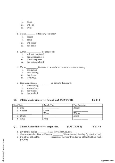 Class 8 English Mid Term Sample Paper 2023 Download Term 1 Practice