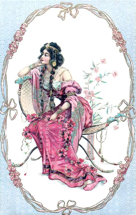 Belle dame Art Nouveau Art imprimable Décor Français Etsy France