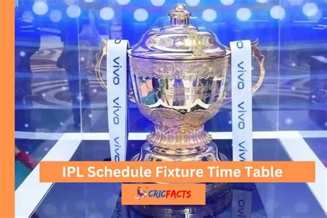 TATA IPL Schedule Fixture Time Table Date Chart And Matches List