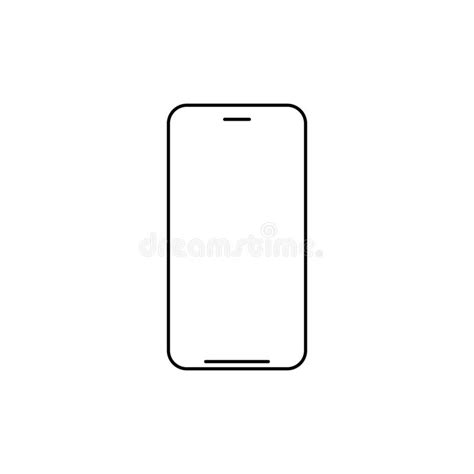 Mobile Phone Icon Vector Line Art Outline Style Of Smartphone Symbol